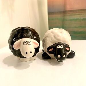Pier one imports Black and White Sheep Salt and Pepper Shakers